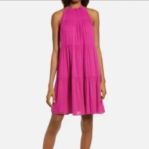 Elegant Pink Halter Dress